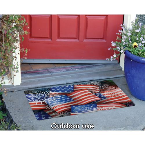  Toland Home Garden Sparkling Old Glory 18 x 30 Inch Decorative Floor Mat Patriotic USA America Flag Collage Doormat