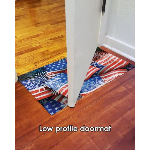  Toland Home Garden Sparkling Old Glory 18 x 30 Inch Decorative Floor Mat Patriotic USA America Flag Collage Doormat