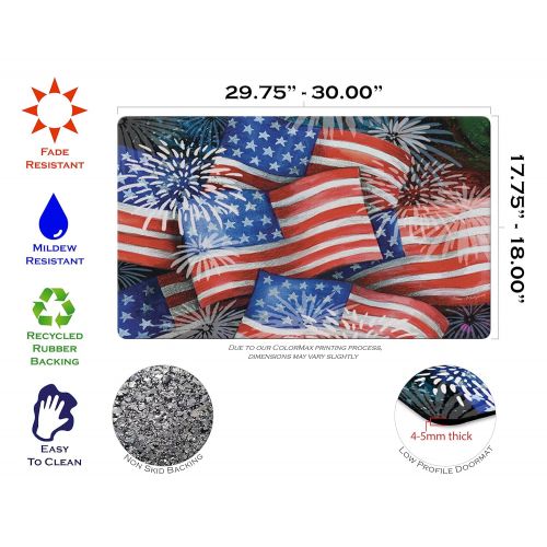  Toland Home Garden Sparkling Old Glory 18 x 30 Inch Decorative Floor Mat Patriotic USA America Flag Collage Doormat