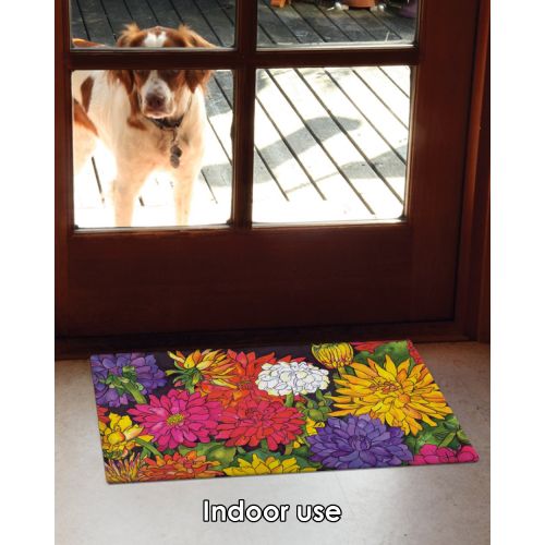  Toland Home Garden Dizzy Dahlias 18 x 30 Inch Decorative Floor Mat Flower Colorful Floral Bouquet Doormat