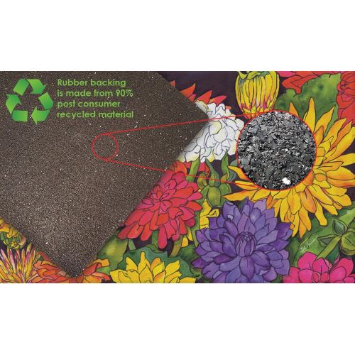  Toland Home Garden Dizzy Dahlias 18 x 30 Inch Decorative Floor Mat Flower Colorful Floral Bouquet Doormat