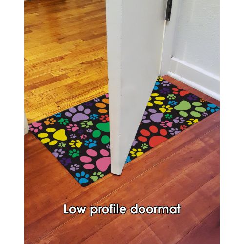  Toland Home Garden Puppy Paws 18 x 30 Inch Decorative Floor Mat Colorful Puppy Dog Kitty Cat Collage Doormat