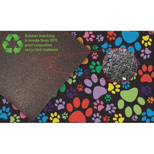  Toland Home Garden Puppy Paws 18 x 30 Inch Decorative Floor Mat Colorful Puppy Dog Kitty Cat Collage Doormat