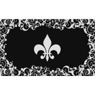 Toland Home Garden Fleur De Lis 18 x 30 Inch Decorative Floor Mat Classic Flower Design Pattern Doormat