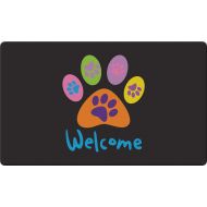Toland Home Garden Welcome Paws Black 18 x 30 Inch Decorative Floor Mat Puppy Dog Kitty Cat Greeting Doormat