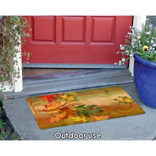  Toland Home Garden Autumn Aria 18 x 30 Inch Decorative Floor Mat Seasonal Fall Leaf Leaves Doormat