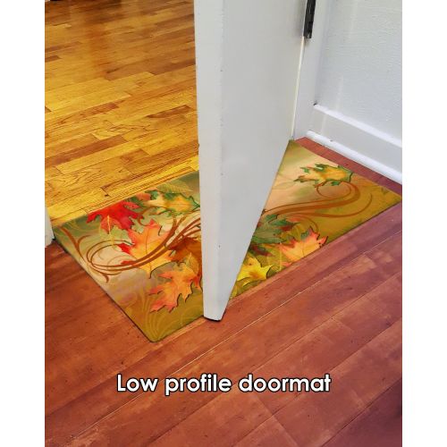  Toland Home Garden Autumn Aria 18 x 30 Inch Decorative Floor Mat Seasonal Fall Leaf Leaves Doormat