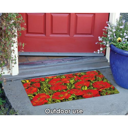  Toland Home Garden Red Poppies 18 x 30 Inch Decorative Floor Mat Floral Colorful Flower Field Doormat