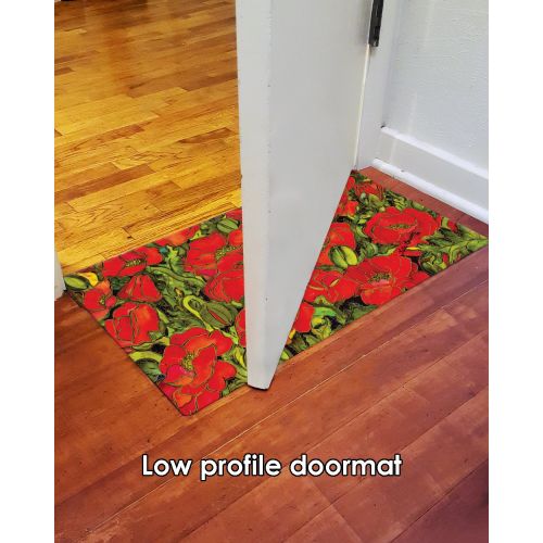  Toland Home Garden Red Poppies 18 x 30 Inch Decorative Floor Mat Floral Colorful Flower Field Doormat