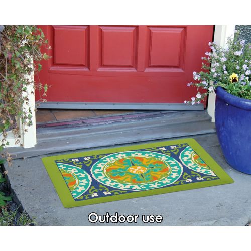  Toland Home Garden Medallion Compass 18 x 30 Inch Decorative Bohemian Floor Mat Colorful Pattern Doormat