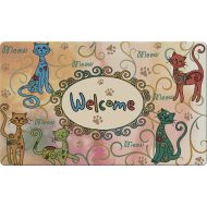 Toland Home Garden Meow Welcome 18 x 30 Inch Decorative Floor Mat Colorful Kitty Cat Greeting Doormat