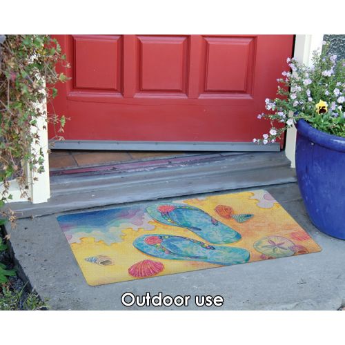  Toland Home Garden Beach Flip Flops 18 x 30 Inch Decorative Floor Mat Summer Sandal Doormat