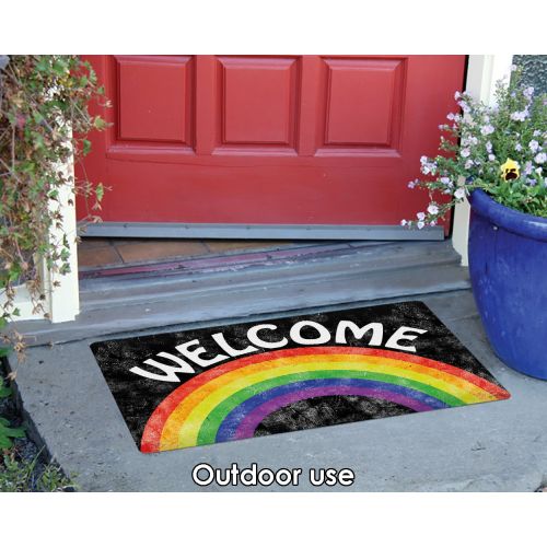  Toland Home Garden 800452 Welcome Rainbow Doormat, 18 x 30 Multicolor