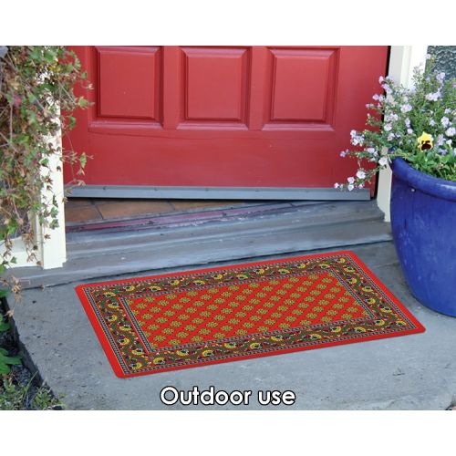  Toland Home Garden French Paisley 18 x 30 Inch Decorative Floor Mat Red Design Pattern Doormat