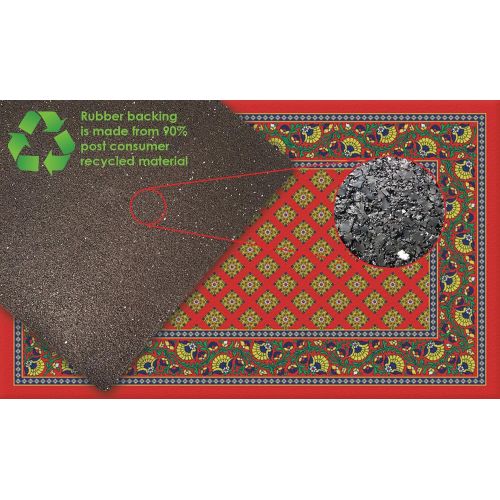  Toland Home Garden French Paisley 18 x 30 Inch Decorative Floor Mat Red Design Pattern Doormat