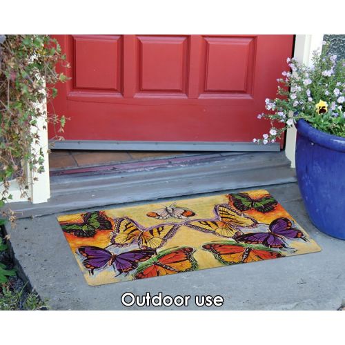  Toland Home Garden Flight of The Butterflies 18 x 30 Inch Decorative Floor Mat Colorful Flying Butterfly Doormat