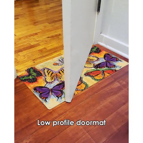  Toland Home Garden Flight of The Butterflies 18 x 30 Inch Decorative Floor Mat Colorful Flying Butterfly Doormat