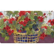 Toland Home Garden Geranium Basket 18 x 30 Inch Decorative Floor Mat Floral Colorful Red Flower Doormat
