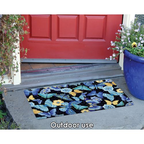  Toland Home Garden Butterfly 18 x 30 Inch Decorative Floor Mat Colorful Flower Monarch Collage Doormat