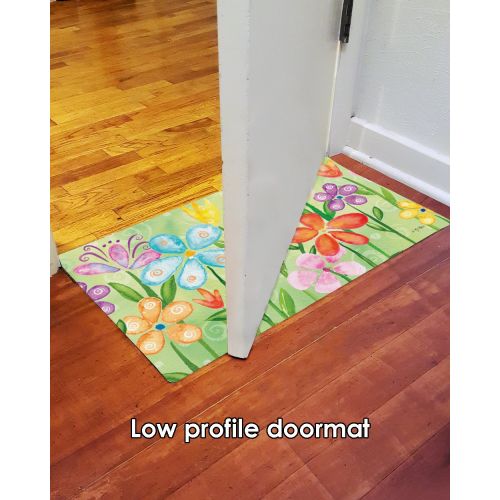  Toland Home Garden Spring Blooms 18 x 30 Inch Decorative Floor Mat Flower Colorful Floral Doormat