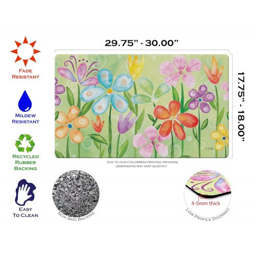  Toland Home Garden Spring Blooms 18 x 30 Inch Decorative Floor Mat Flower Colorful Floral Doormat