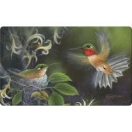 Toland Home Garden Rufous Hummingbird 18 x 30 Inch Decorative Floor Mat Flying Bird Tree Nest Doormat