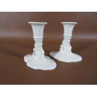 TollBranchFarm Cowan pottery candle holders with sea horses