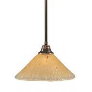 Toltec Lighting 26-BC-710 Stem Pendant Light Black Copper Finish with Amber Crystal Glass Shade, 16-Inch