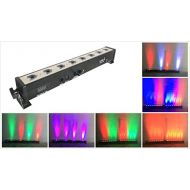 Tom LED Par bar wall wash stage light,TOM 8pcsX3W RGB 3-IN-1 LED and full aluminum house of 7 modes DMX512 for Disco/party/theater (RGB)