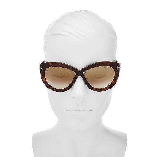  Tom Ford Womens Diane Mirrored Cat Eye Sunglasses, 56mm