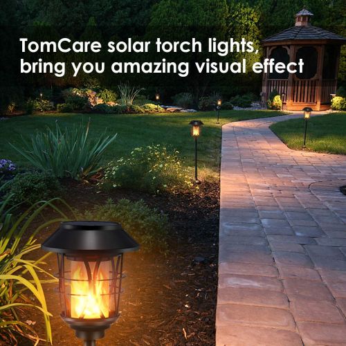  [아마존 핫딜]  [아마존핫딜]TomCare Solar Lights Metal Flickering Flame Solar Torches Lights Waterproof Outdoor Heavy Duty Lighting Solar Pathway Lights Landscape Lighting Dusk to Dawn Auto On/Off for Garden