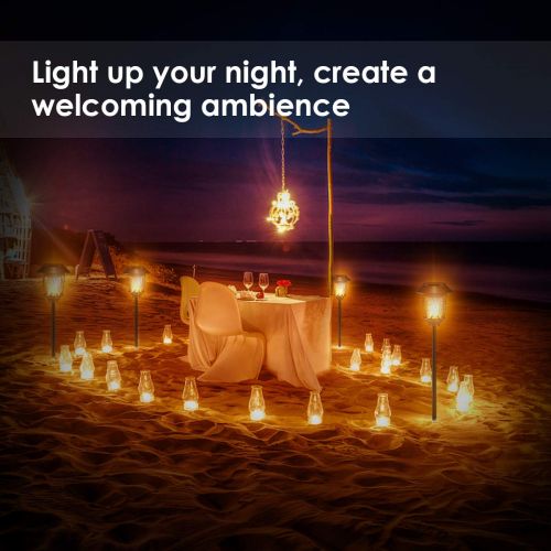  [아마존 핫딜]  [아마존핫딜]TomCare Solar Lights Metal Flickering Flame Solar Torches Lights Waterproof Outdoor Heavy Duty Lighting Solar Pathway Lights Landscape Lighting Dusk to Dawn Auto On/Off for Garden