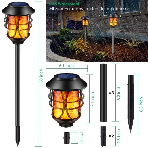  [아마존 핫딜]  [아마존핫딜]TomCare Solar Lights Metal Flickering Flame Solar Torches Lights Waterproof Outdoor Heavy Duty Lighting Solar Pathway Lights Landscape Lighting Dusk to Dawn Auto On/Off for Garden