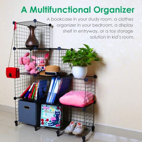  [아마존핫딜][아마존 핫딜] TomCare Cube Storage 9-Cube Metal Wire Cube Storage Storage Cubes Shelves Cube Closet Organizer Stackable Storage Bins DIY Storage Grids Modular Wire Cubes Bookshelf Bookcase for H