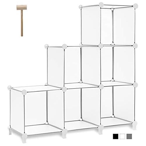  [아마존베스트]TomCare Cube Storage 6-Cube Bookshelf Closet Organizer Storage Shelves Shelf Cubes Organizer Plastic Square Book Shelf Bookcase DIY Closet Cabinet Organizer Shelving for Home Offic