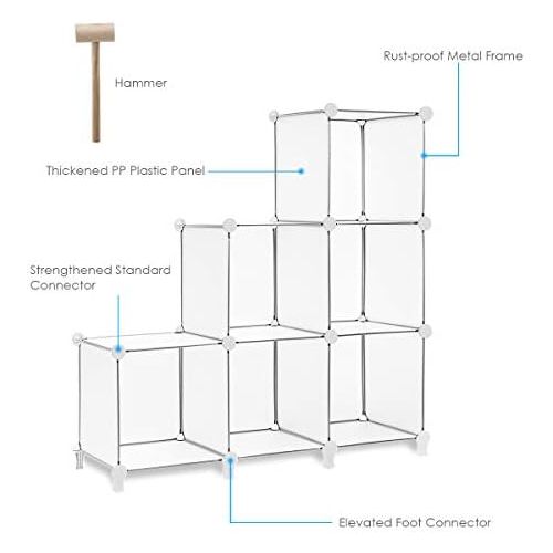  [아마존베스트]TomCare Cube Storage 6-Cube Bookshelf Closet Organizer Storage Shelves Shelf Cubes Organizer Plastic Square Book Shelf Bookcase DIY Closet Cabinet Organizer Shelving for Home Offic