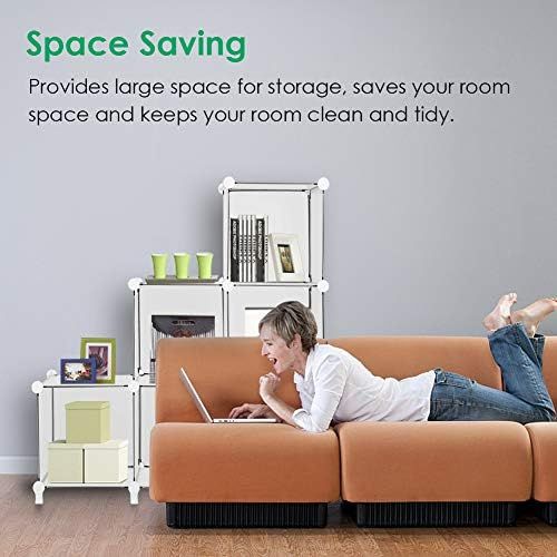  [아마존베스트]TomCare Cube Storage 6-Cube Bookshelf Closet Organizer Storage Shelves Shelf Cubes Organizer Plastic Square Book Shelf Bookcase DIY Closet Cabinet Organizer Shelving for Home Offic