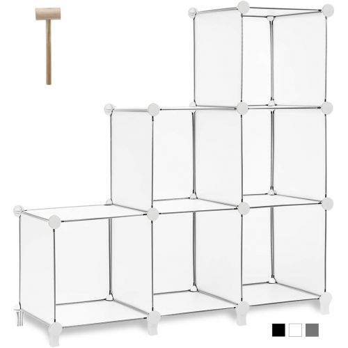  [아마존베스트]TomCare Cube Storage 6-Cube Bookshelf Closet Organizer Storage Shelves Shelf Cubes Organizer Plastic Square Book Shelf Bookcase DIY Closet Cabinet Organizer Shelving for Home Offic