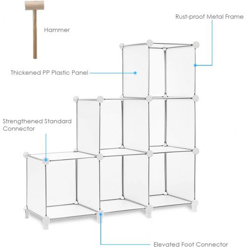  [아마존베스트]TomCare Cube Storage 6-Cube Bookshelf Closet Organizer Storage Shelves Shelf Cubes Organizer Plastic Square Book Shelf Bookcase DIY Closet Cabinet Organizer Shelving for Home Offic