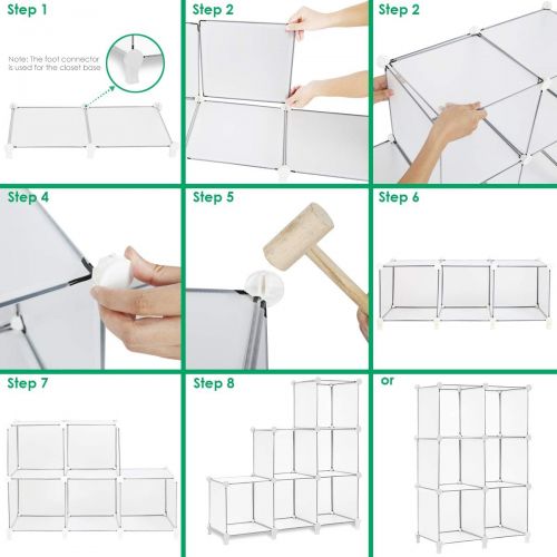  [아마존베스트]TomCare Cube Storage 6-Cube Bookshelf Closet Organizer Storage Shelves Shelf Cubes Organizer Plastic Square Book Shelf Bookcase DIY Closet Cabinet Organizer Shelving for Home Offic