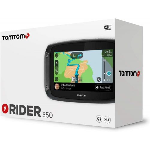  [아마존베스트]Motorcycle GPS TomTom Rider 550 with Lifetime Traffic and World Maps, 4.3 Inch Glove Friendly Display, All Weather Proof, WiFi and Hands Free Calling