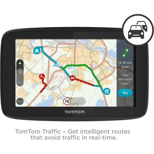  TomTom Go 620 6-Inch GPS Navigation Device with Real Time Traffic, World Maps, Wi-Fi-Connectivity, Smartphone Messaging, Voice Control and Hands-free Calling