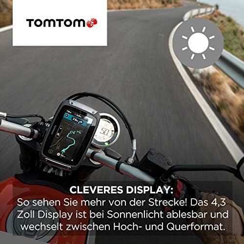  [아마존베스트]TomTom Rider 500 Motorcycle Sat Nav (4.3 inches, with winding and hilly roads especially for motorcycles, Updates via Wi-Fi, compatible with Siri and Google Now)