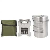 Tomantery Wood Stove, Lightweight Wood Stove Pot Stainless Steel Good Ventilation Mini for Outdoor Activities
