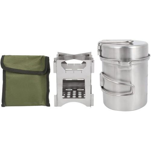  Tomantery Wood Stove, Lightweight Wood Stove Pot Stainless Steel Good Ventilation Mini for Outdoor Activities