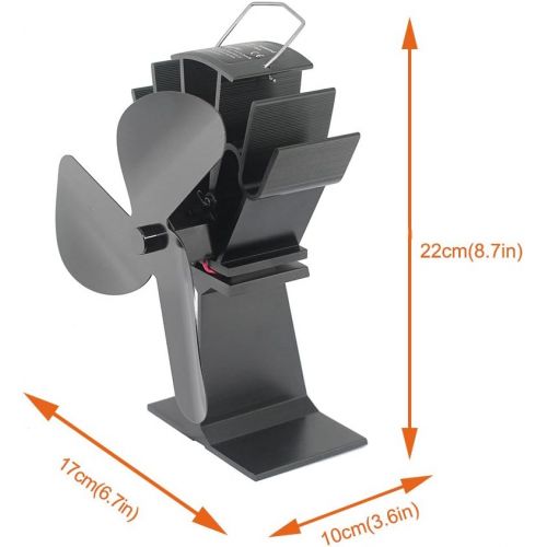  TOMERSUN 3 Blades Heat Powered Stove Fan for Wood/Log Burner/Fireplace