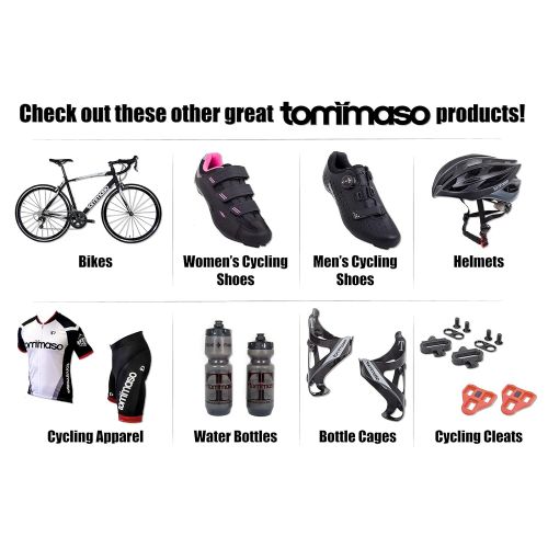  Tommaso Tiempo Endurance Aluminum Road Bike, Carbon Fork, Shimano Sora, 18 Speeds, Aero Wheels