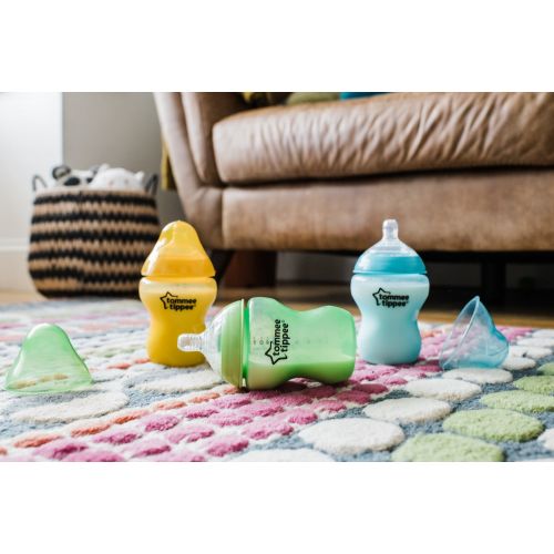 토미티피 Tommee Tippee Closer to Nature Fiesta Fun Time Baby Bottles - 9 ounce, Multi-Colored, 6 Count