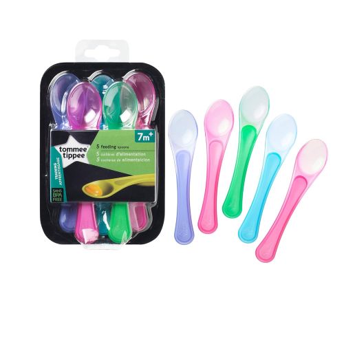 토미티피 Tommee Tippee Feeding Spoons, 5 Count (Colors will vary)