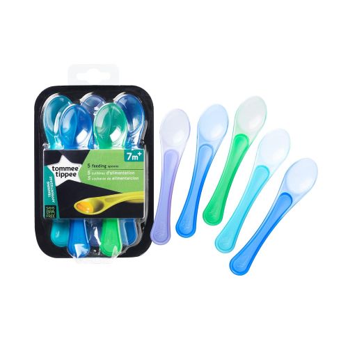 토미티피 Tommee Tippee Feeding Spoons, 5 Count (Colors will vary)